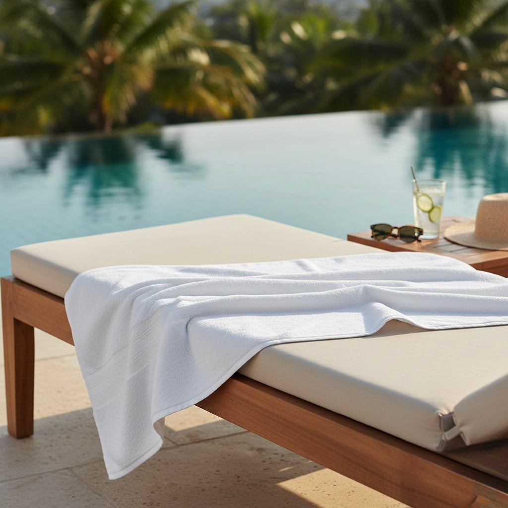 Daily Loom Premium Cotton Bath Towel - 650GSM | Ultra-Absorbent Ring-Spun Cotton | Plush, Soft & Quick-Dry | Long-Lasting White Towel for Daily Home Use