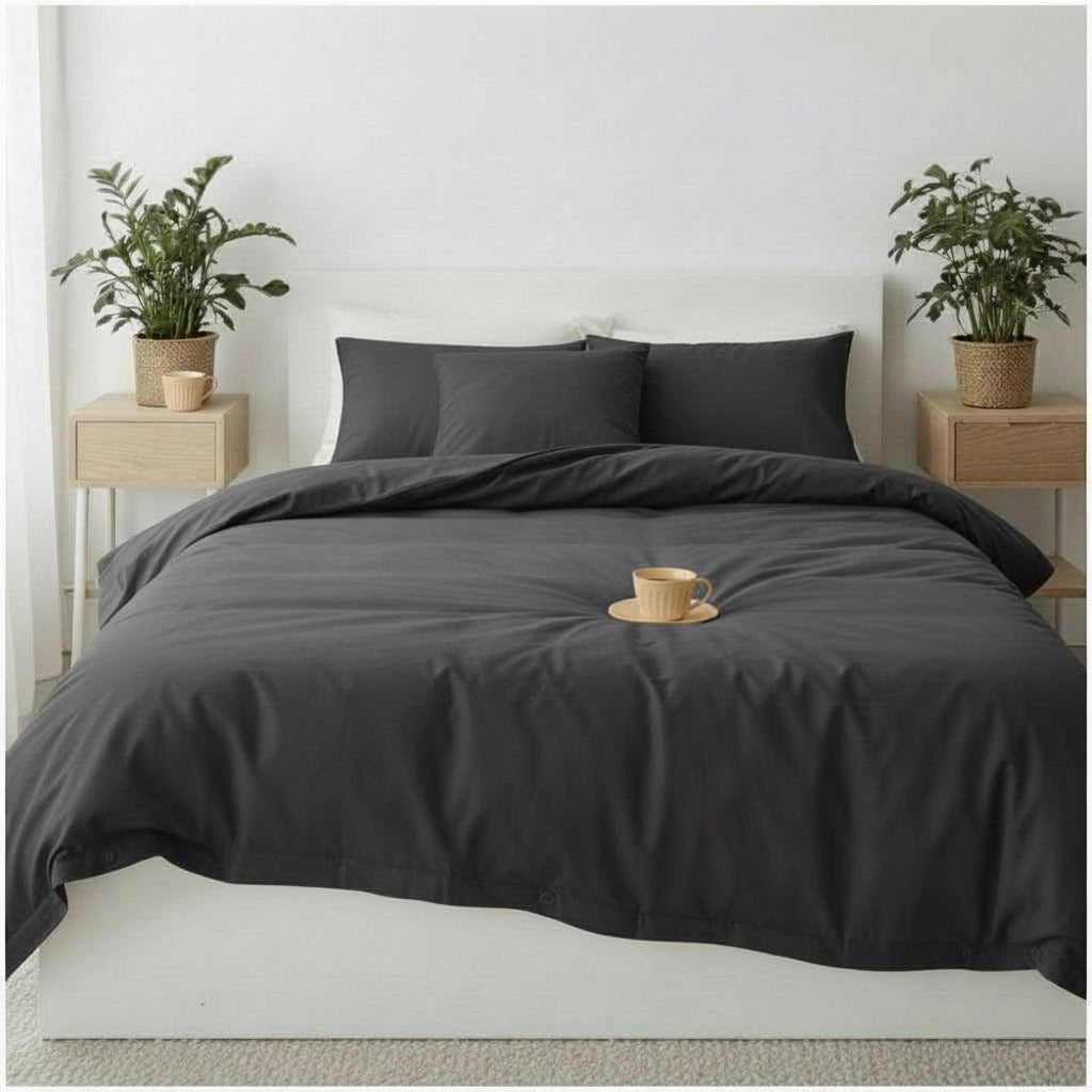 Daily Loom 100% Cotton Percale Weave 300TC Duvet Cover - (King Size) | Crisp Breathable Weave | Soft Luxury Bedding | Multiple Colors Available