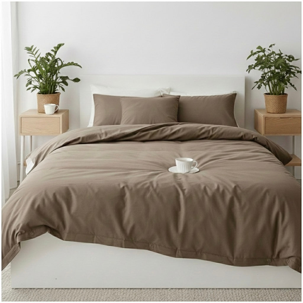 Daily Loom 100% Cotton Percale Weave 300TC Duvet Cover - (King Size) | Crisp Breathable Weave | Soft Luxury Bedding | Multiple Colors Available