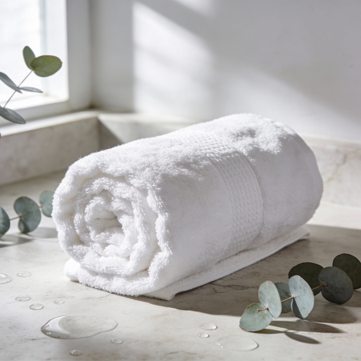 Daily Loom Premium Cotton Bath Towel - 650GSM | Ultra-Absorbent Ring-Spun Cotton | Plush, Soft & Quick-Dry | Long-Lasting White Towel for Daily Home Use