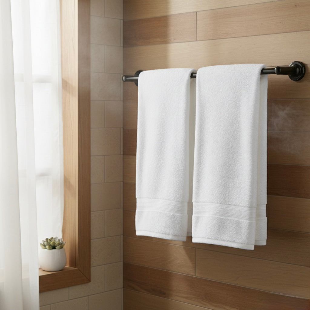 Daily Loom Premium Cotton Bath Towel - 650GSM | Ultra-Absorbent Ring-Spun Cotton | Plush, Soft & Quick-Dry | Long-Lasting White Towel for Daily Home Use