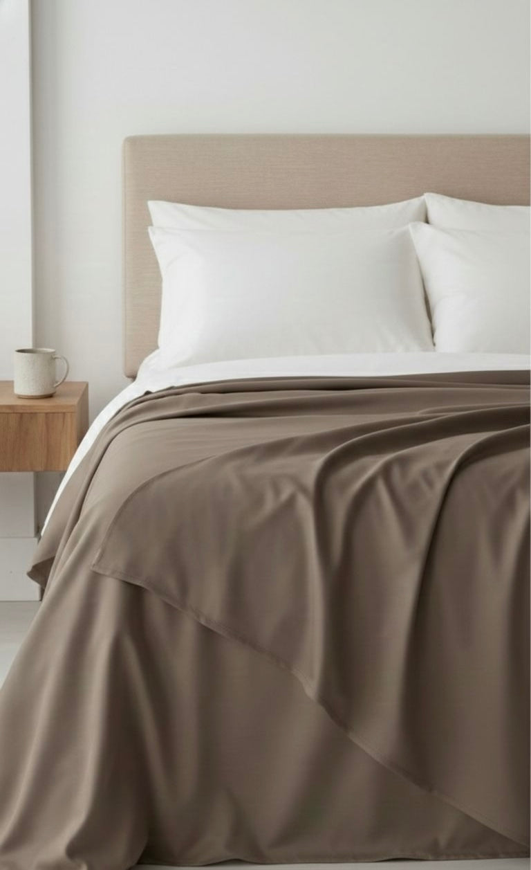 Daily Loom Premium Cotton Percale Bed Sheet Set - King Size with 2 Pillow Covers | Crisp Breathable Weave | Soft Luxury Home Bedding